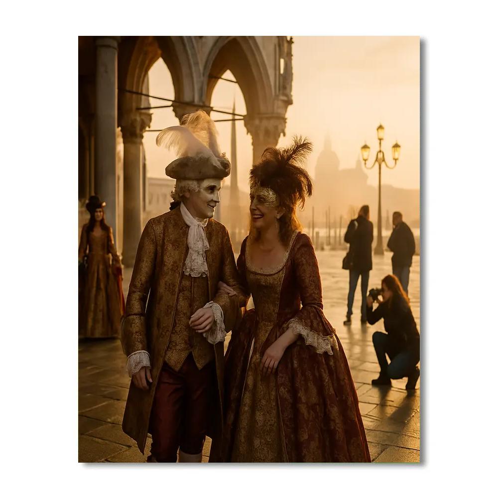 Venice Carnival Sunrise On Piazza San Marco Numbered painting kits