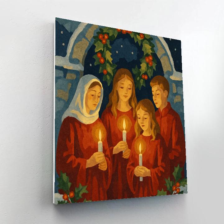 Candlelight Christmas Blessing Number painting