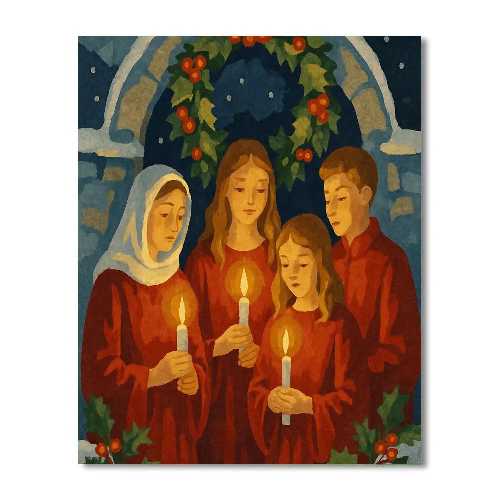 Candlelight Christmas Blessing Number painting
