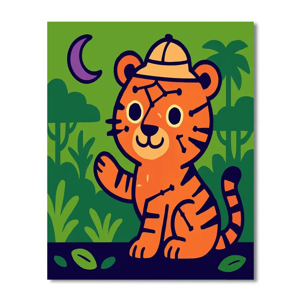 Nebula Jungle Explorer Tiger Paint by numbers art