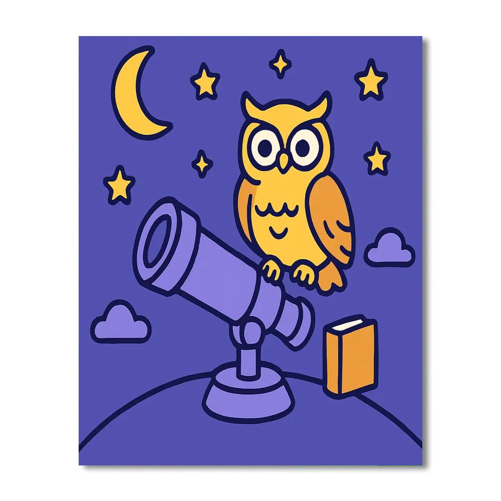 Galactic Owl Observatory Paint by numbers kits