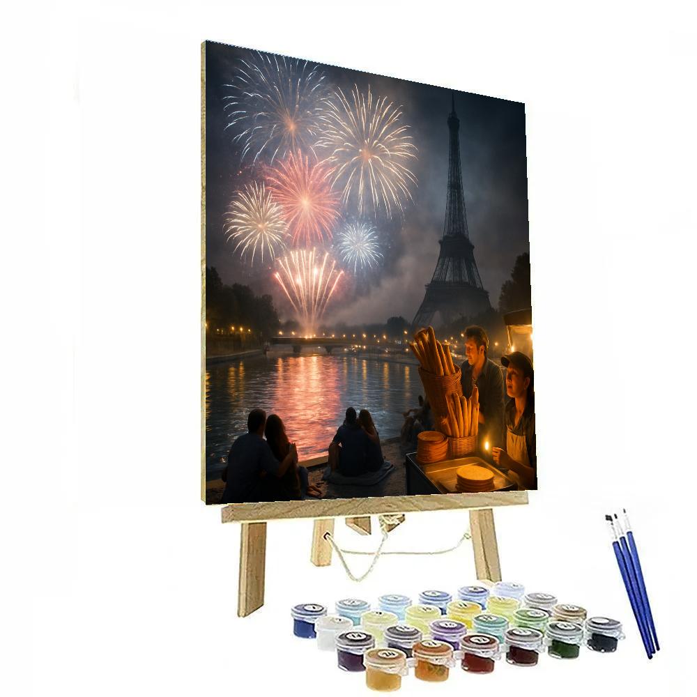 Bastille Day Fireworks Seine Painting by numbers kit