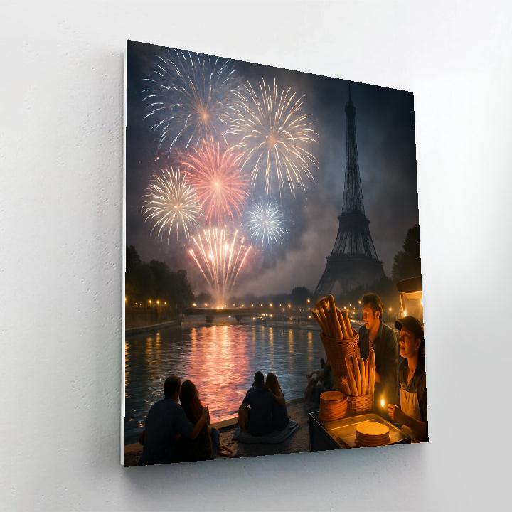 Bastille Day Fireworks Seine Painting by numbers kit