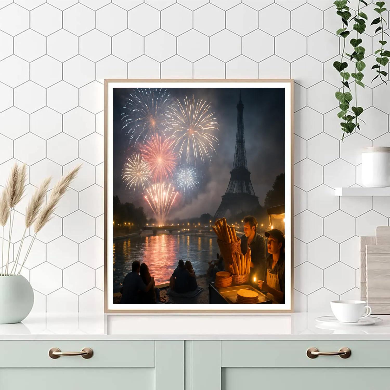 Bastille Day Fireworks Seine Painting by numbers kit