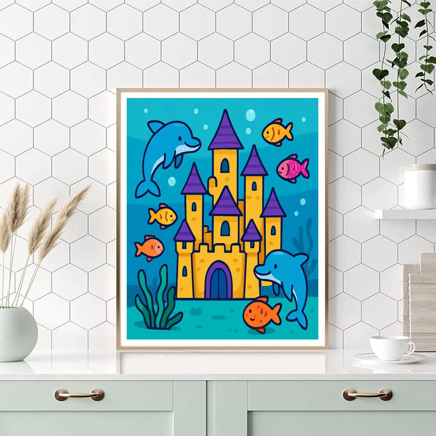 Underwater Castle Adventure Number painting