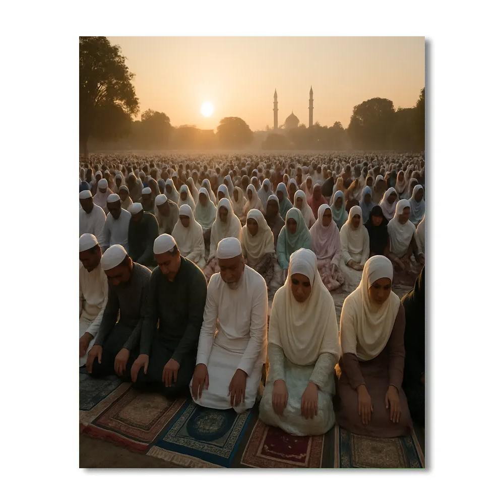 Eid Al Fitr Morning Prayer paint by numbers