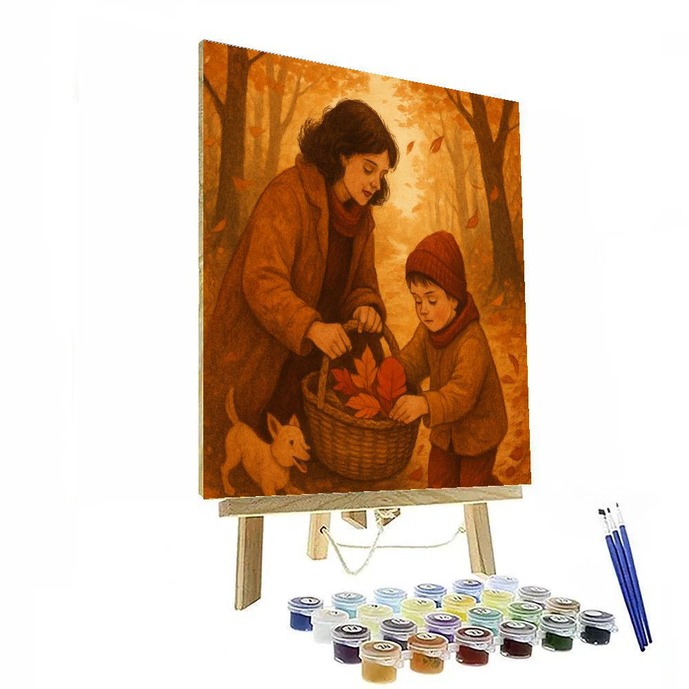 Autumn Leaf Collecting Walk Paint by numbers kits