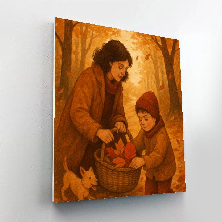Autumn Leaf Collecting Walk Paint by numbers kits