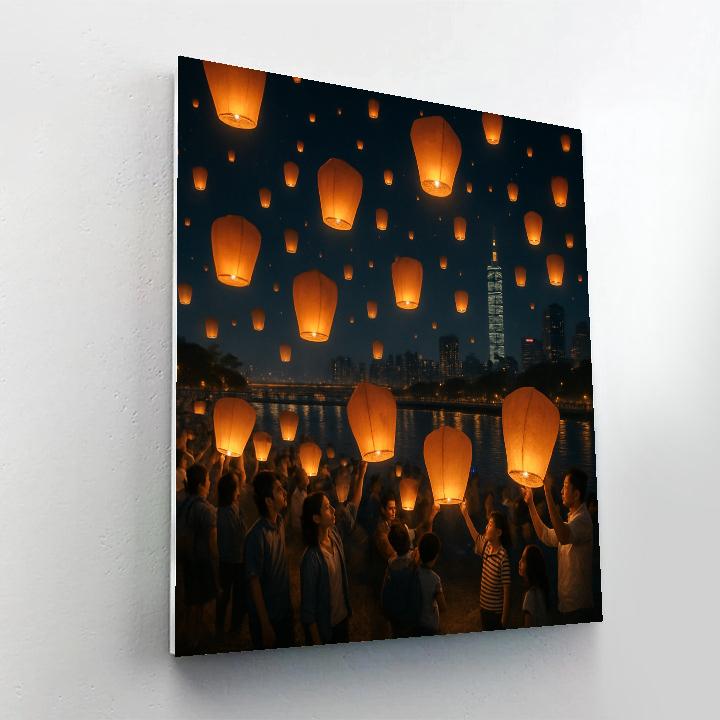Taipei Lantern Festival Sky Paint by numbers art