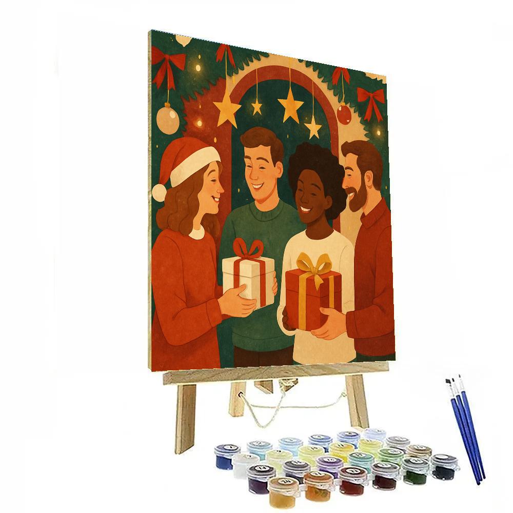 Starlit Gift Exchange Number painting