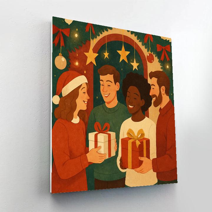 Starlit Gift Exchange Number painting