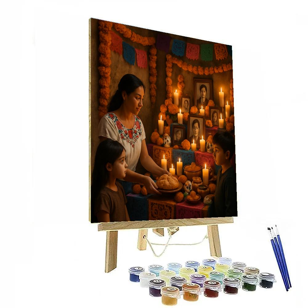 Day Of The Dead Ofrenda Preparation In Mexico City Paint by numbers kits