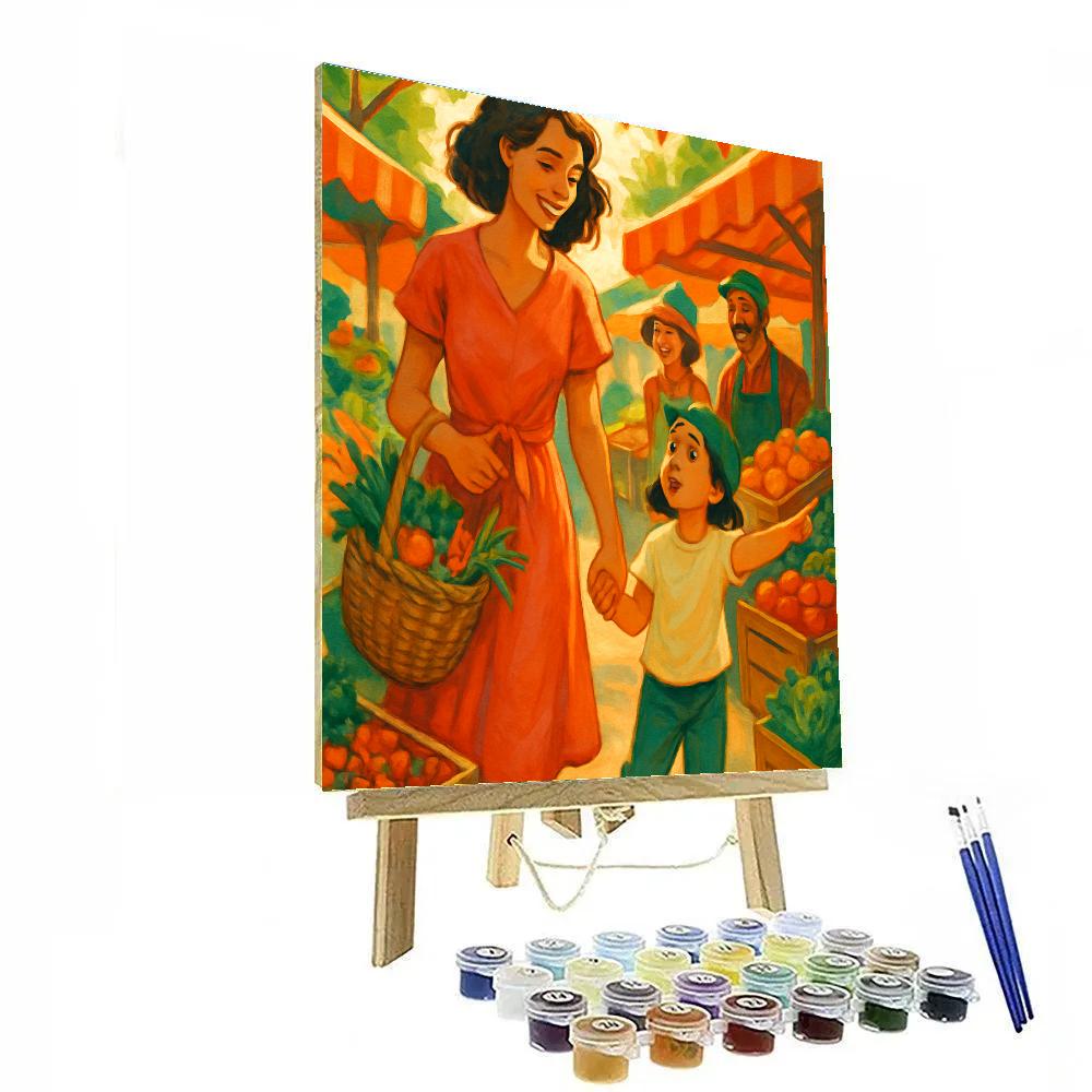 Market Morning Hand Holding Paint by numbers kits