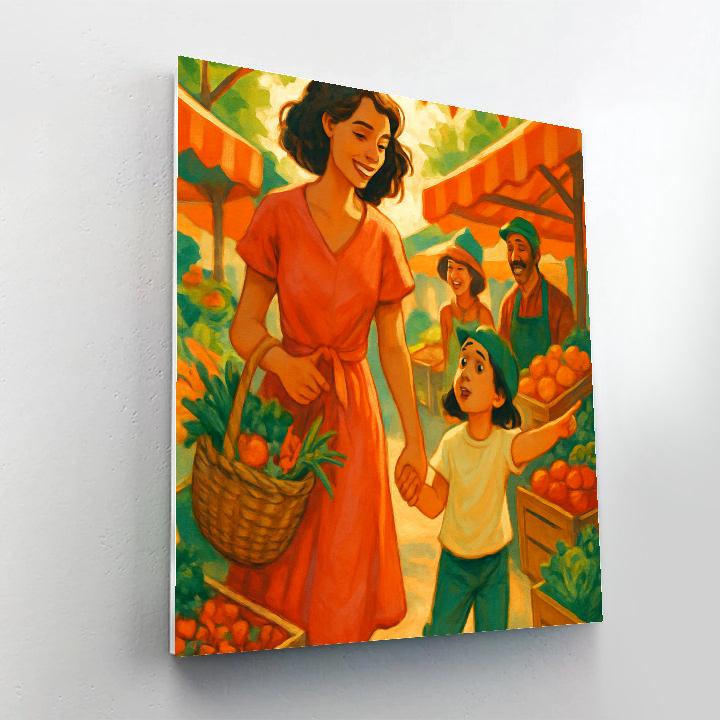 Market Morning Hand Holding Paint by numbers kits