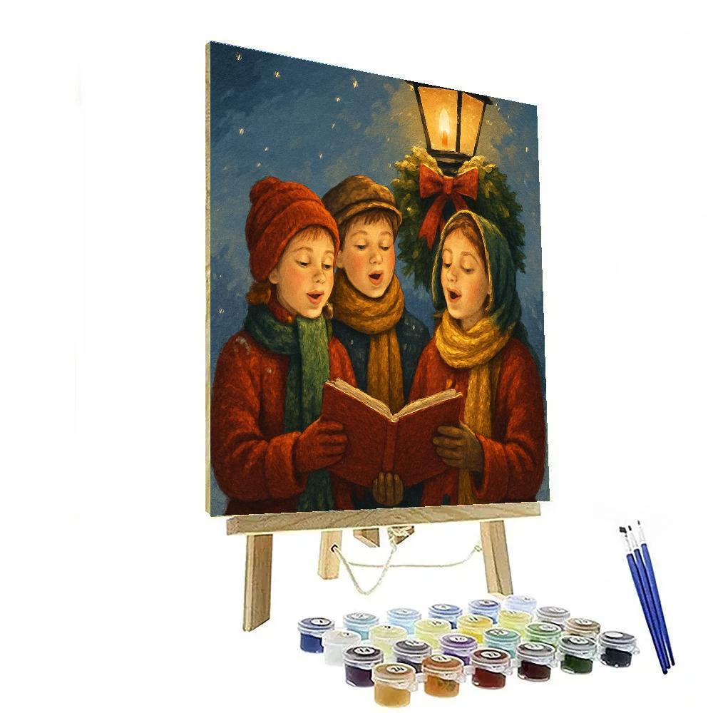 Twilight Wreath Carollers Paint by numbers art