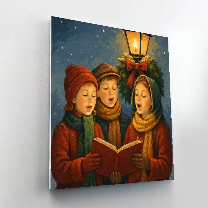 Twilight Wreath Carollers Paint by numbers art