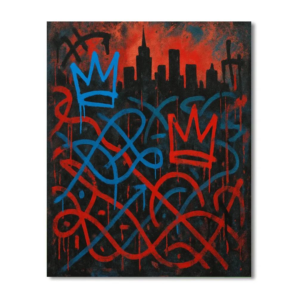 Basquiat Metro Echoes Number painting