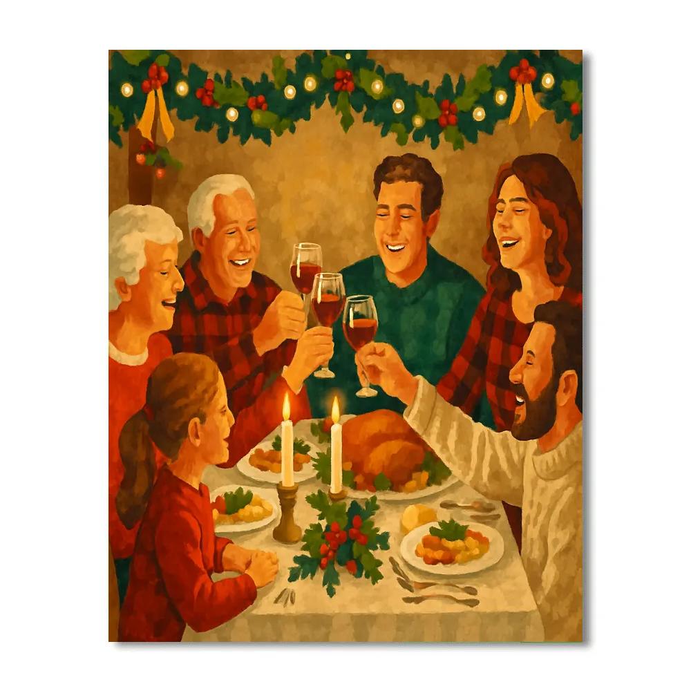 Joyous Hearthside Feast Numbered painting kits