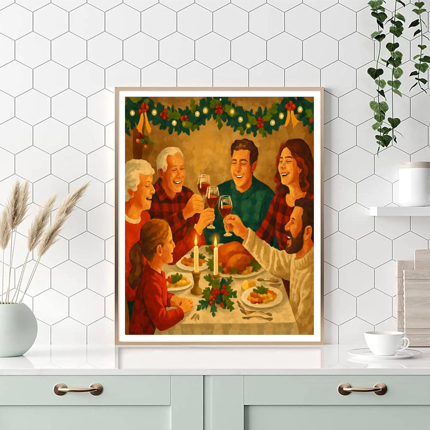 Joyous Hearthside Feast Numbered painting kits