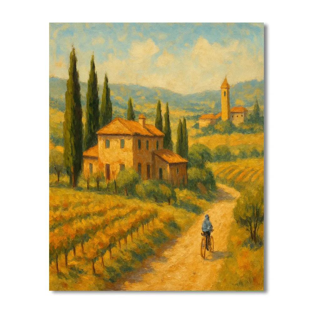 Tuscany Sunlit Hills Numbered painting kits