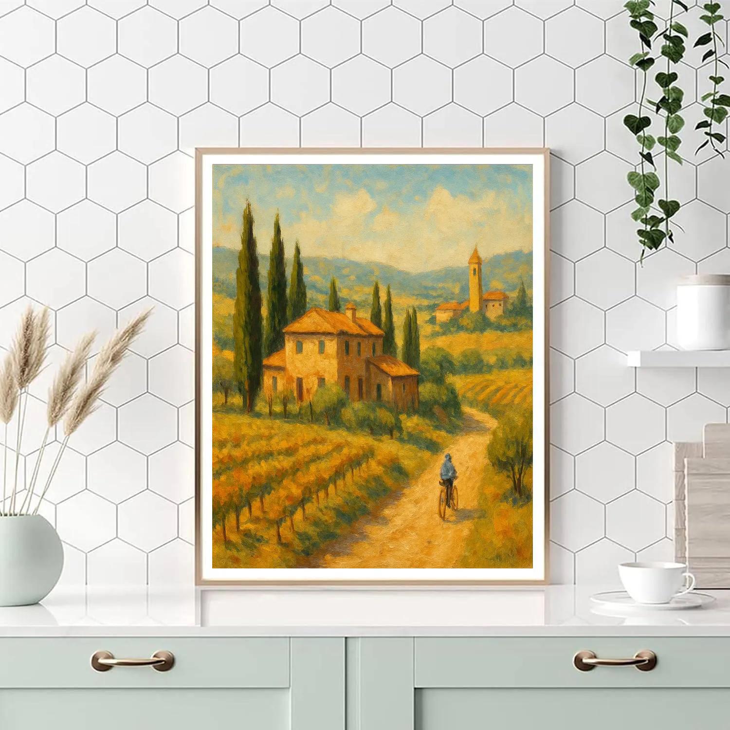 Tuscany Sunlit Hills Numbered painting kits