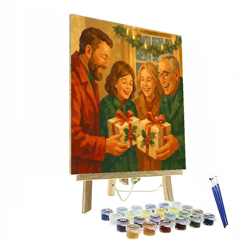 Ribboned Gift Chorus Paint by numbers art