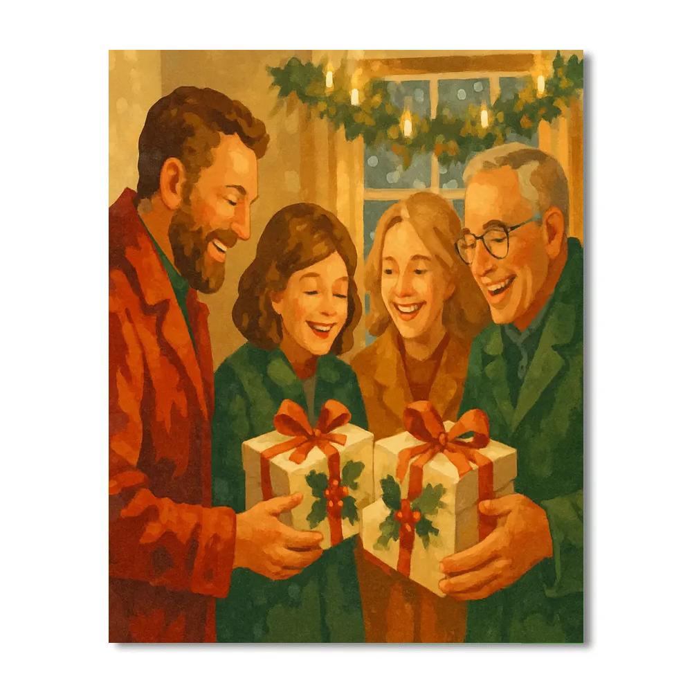 Ribboned Gift Chorus Paint by numbers art