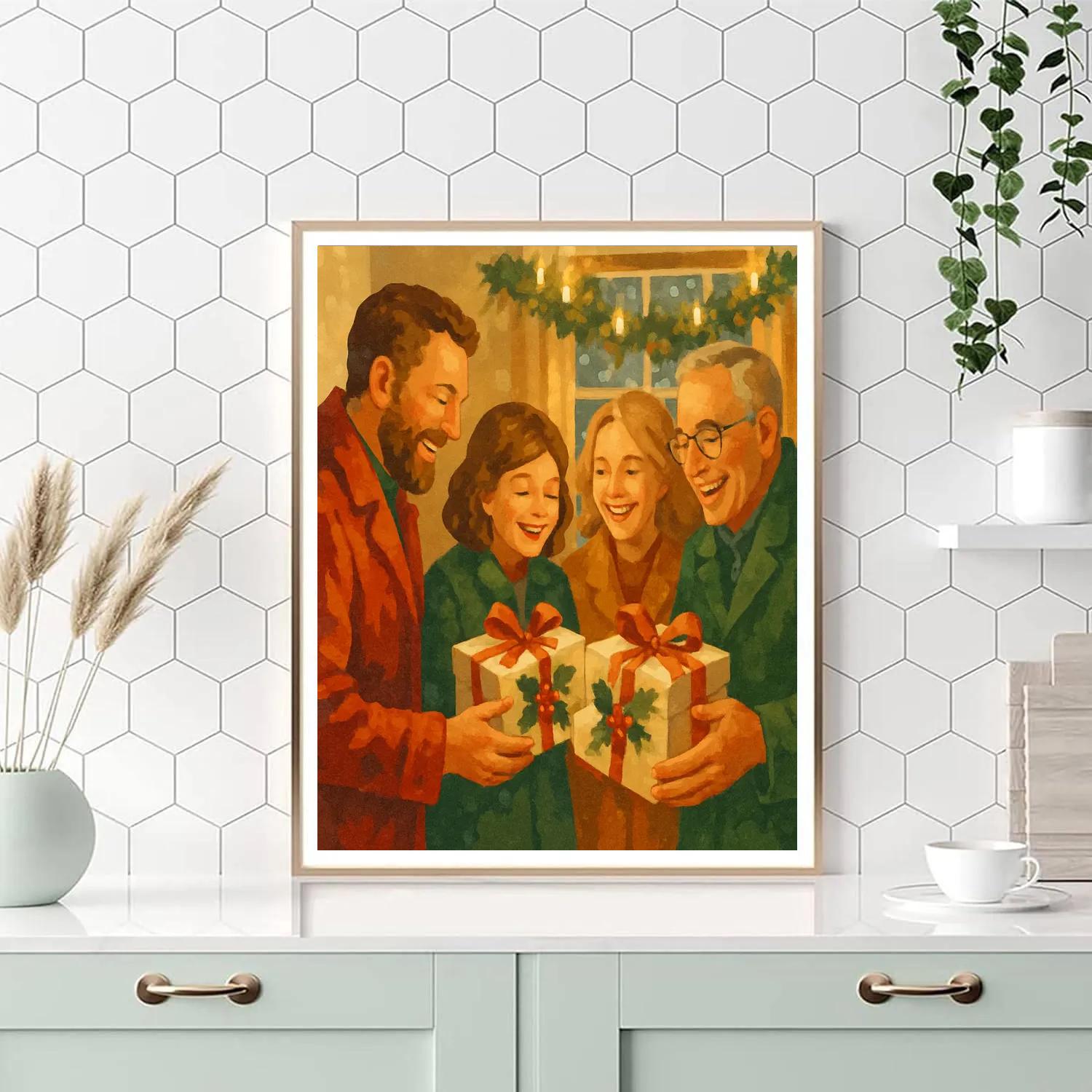Ribboned Gift Chorus Paint by numbers art