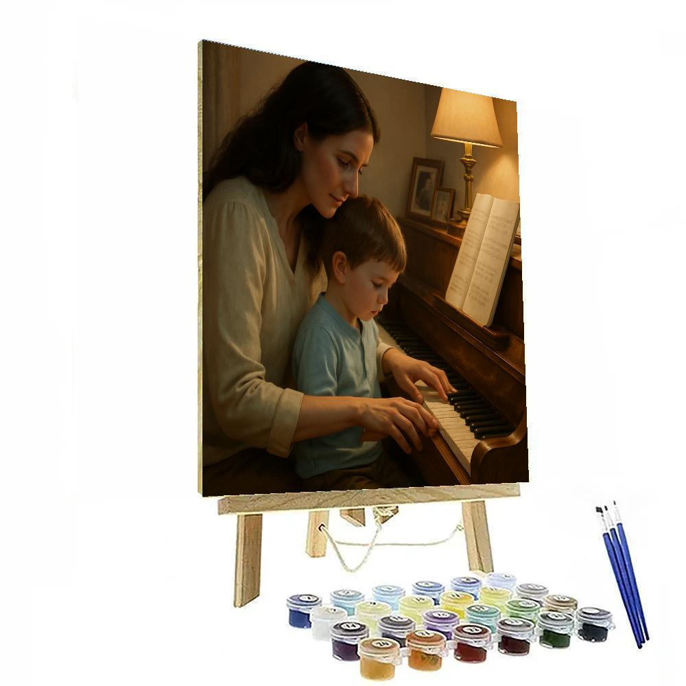 Quiet Piano Lesson Moment Numbered painting kits