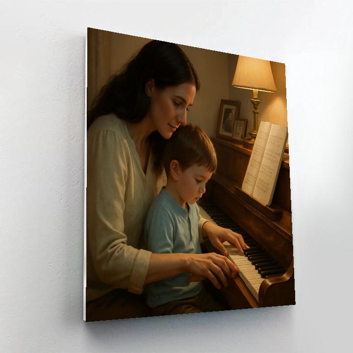 Quiet Piano Lesson Moment Numbered painting kits