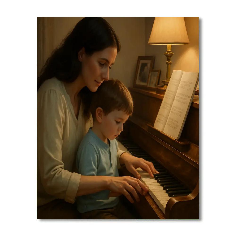 Quiet Piano Lesson Moment Numbered painting kits