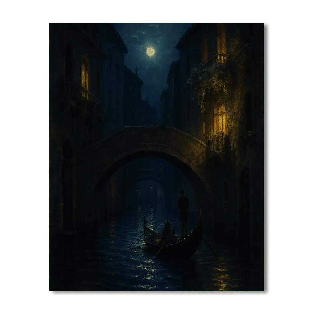 Italy Moon Over Water paint by numbers