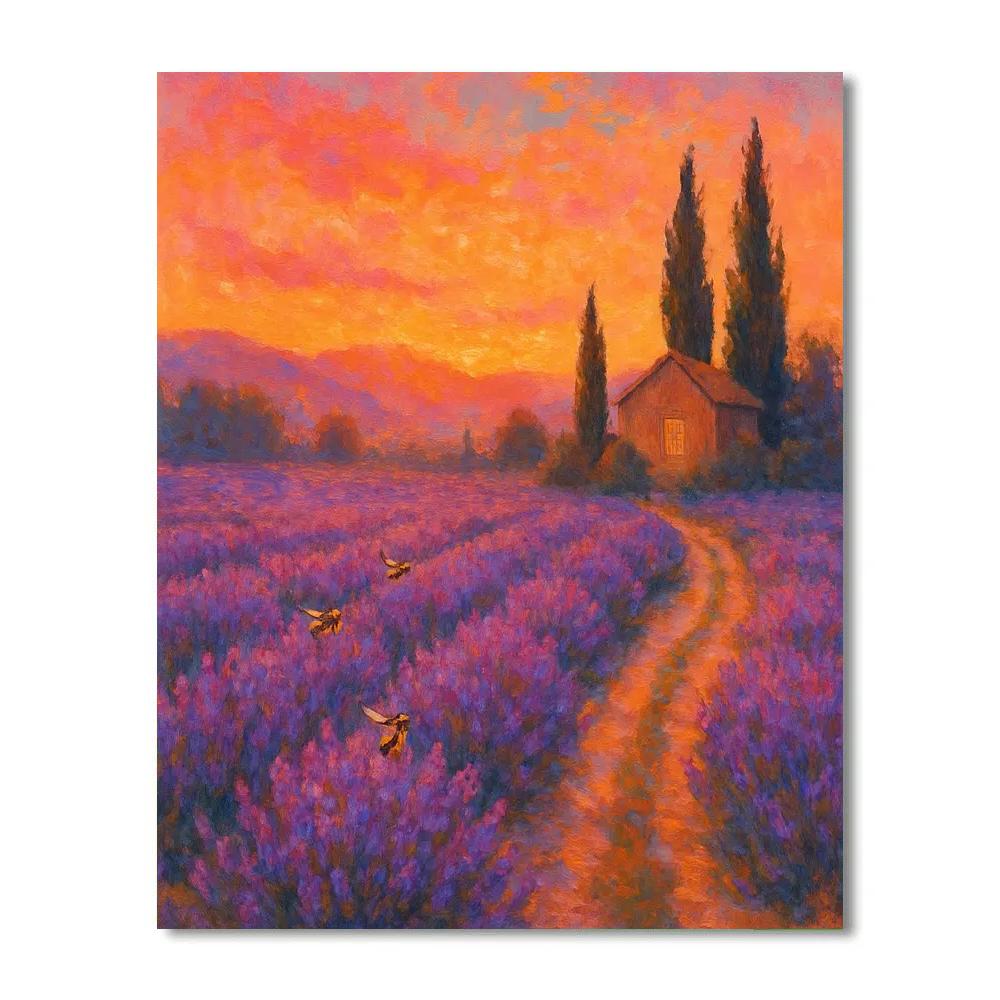 Tuscany Lavender Sunset Path paint by number