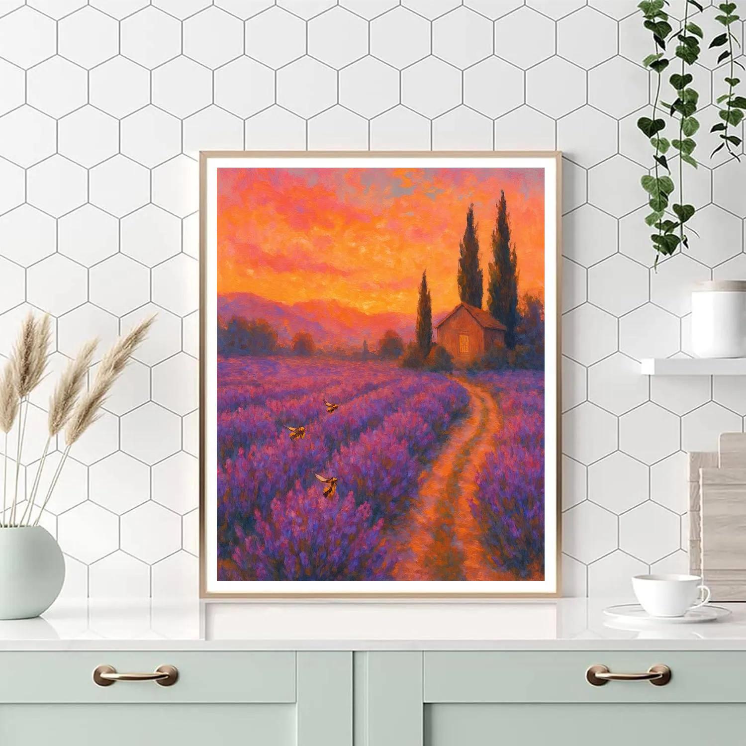 Tuscany Lavender Sunset Path paint by number