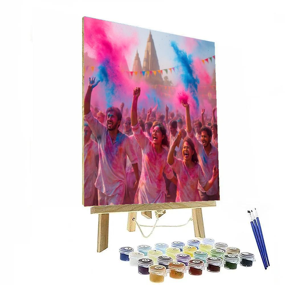 Holi Festival Color Throw In Mathura India paint by numbers