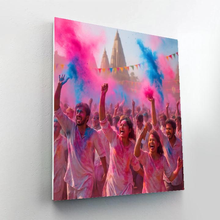 Holi Festival Color Throw In Mathura India paint by numbers