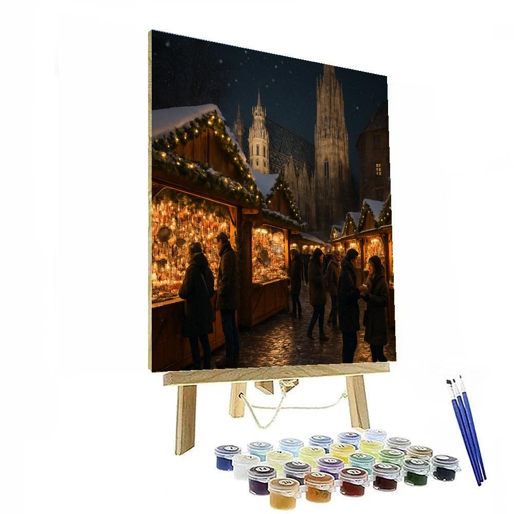 Christmas Market In Vienna Evening DIY paint by numbers