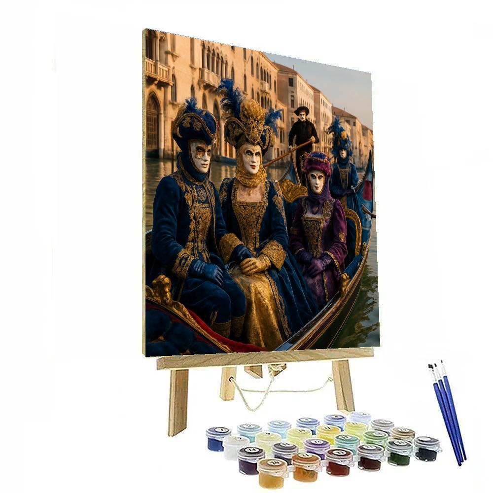Venice Carnival Masquerade On Grand Canal Number painting