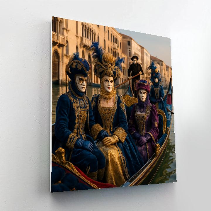 Venice Carnival Masquerade On Grand Canal Number painting