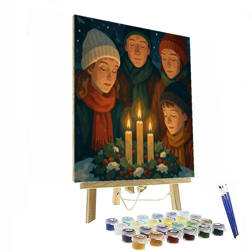 Snow-Dusted Candlelight Number painting