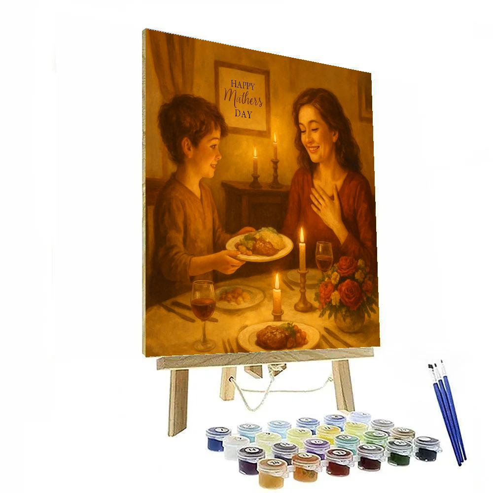 Candlelit Dinner For Mom Paint by numbers art