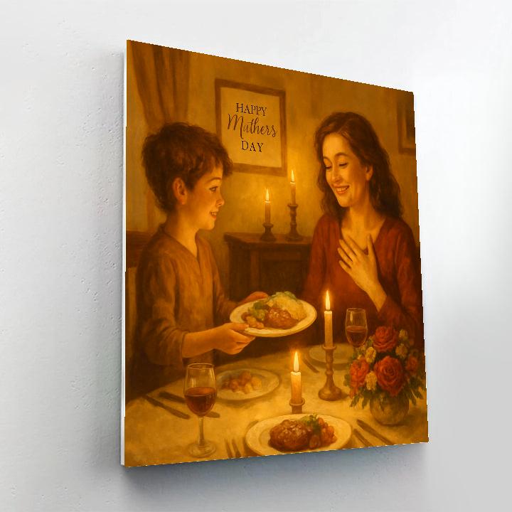 Candlelit Dinner For Mom Paint by numbers art