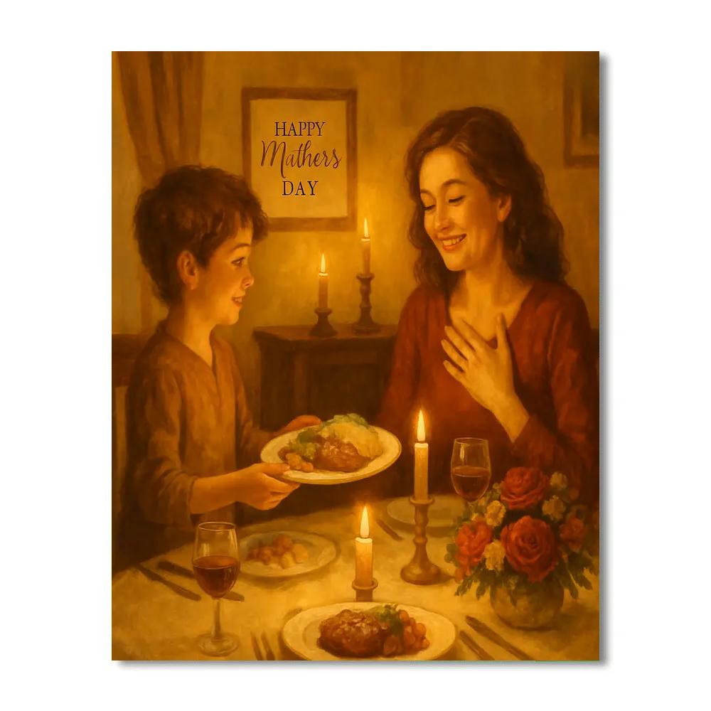 Candlelit Dinner For Mom Paint by numbers art