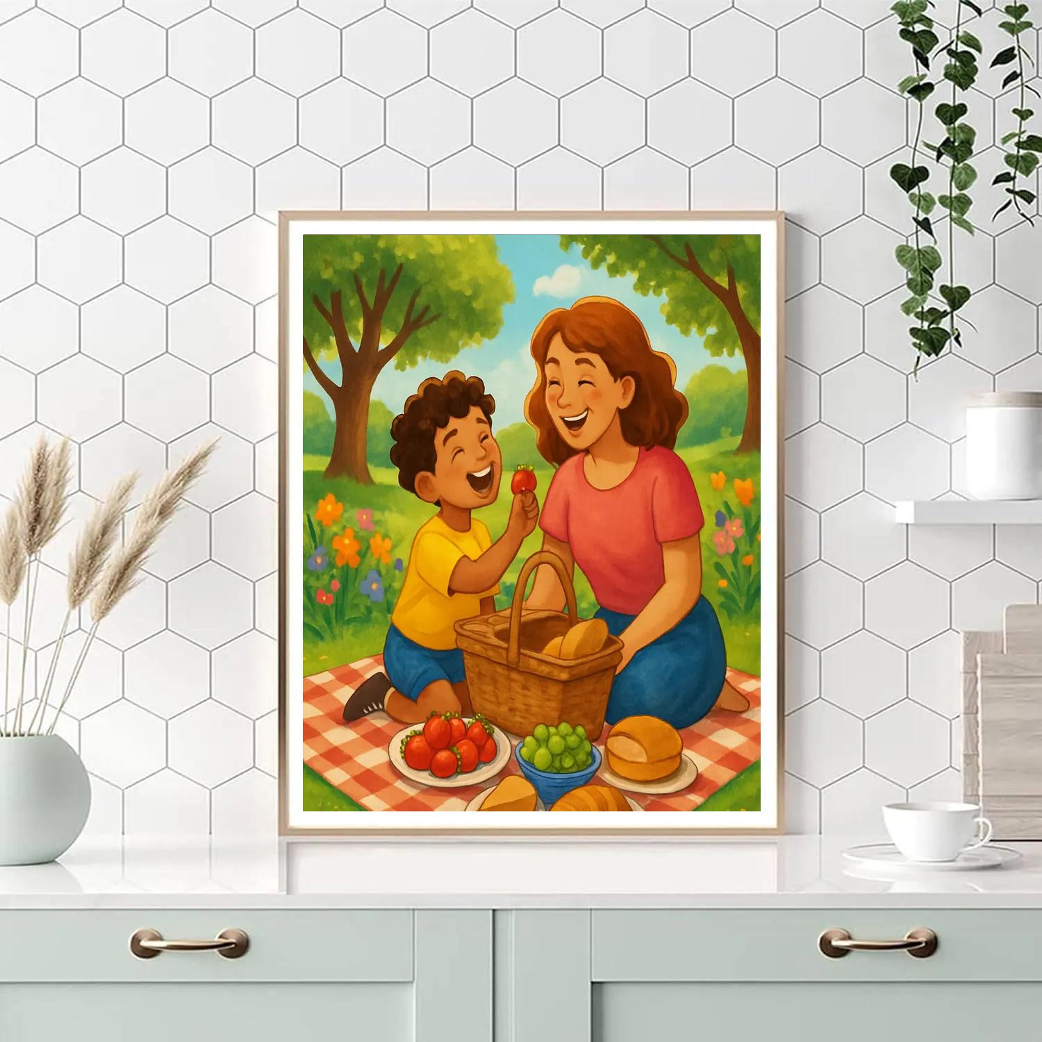 Mothers Day Picnic paint by number