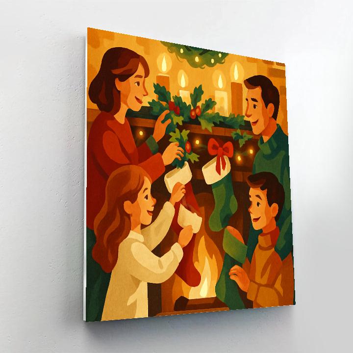 Merry Mantle Moments Paint by numbers art