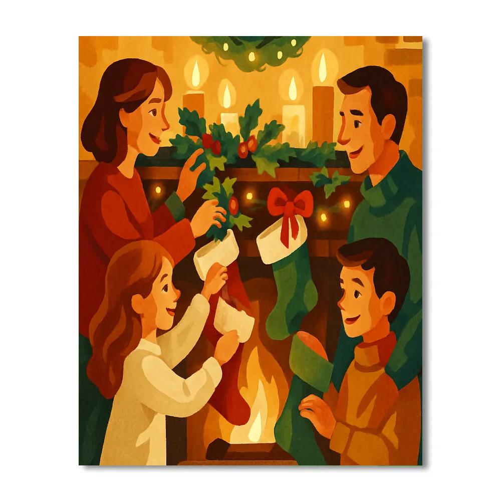 Merry Mantle Moments Paint by numbers art