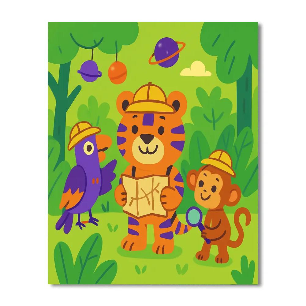 Cosmic Jungle Explorers DIY paint by numbers