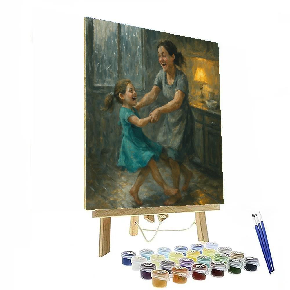 Rainy Day Kitchen Dance painting number kit