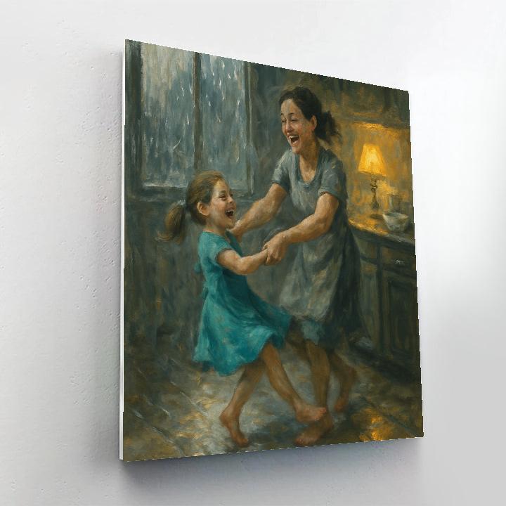 Rainy Day Kitchen Dance painting number kit