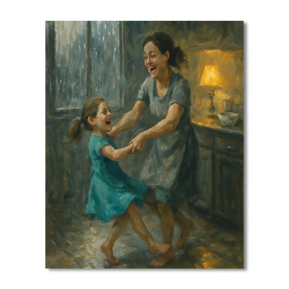 Rainy Day Kitchen Dance painting number kit